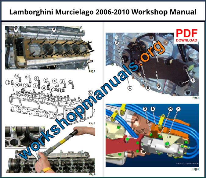 Lamborghini Murcielago 2006-2010 Workshop Manual Download PDF