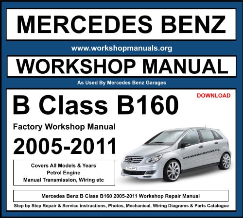 Mercedes B Class B160 2005-2011 Workshop Repair Manual Download