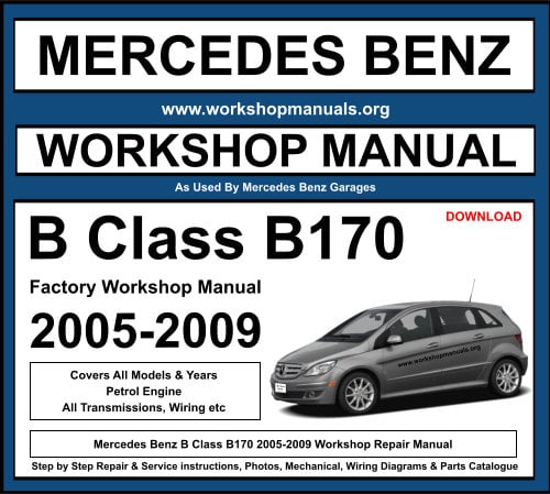 Mercedes B Class B170 2005-2009 Workshop Repair Manual Download