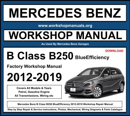 Mercedes B Class B250 BlueEfficiency 2012-2019 Workshop Repair Manual Download