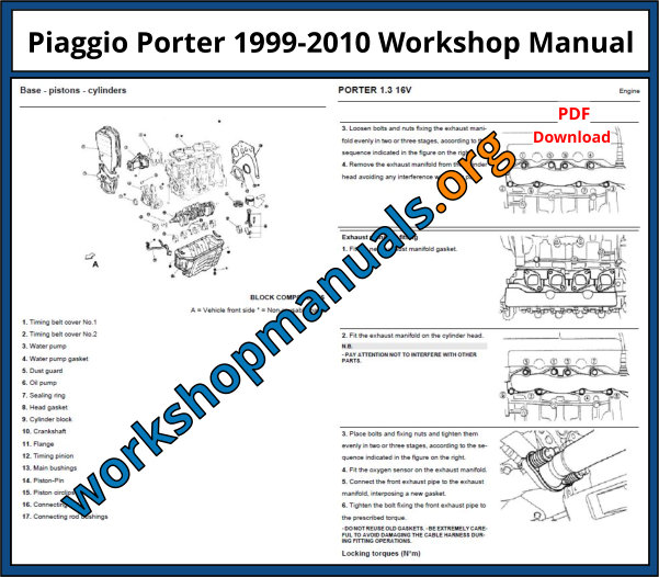 Piaggio Porter 1999-2010 Workshop Manual