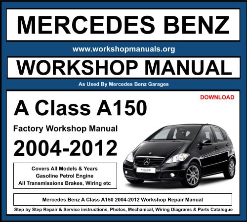 Mercedes A Class A150 2004-2012 Workshop Repair Manual Download