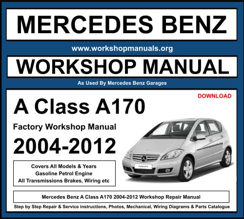Mercedes A Class A170 2004-2012 Workshop Repair Manual Download