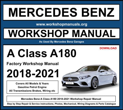 Mercedes A Class A180 2018-2021 Workshop Repair Manual Download