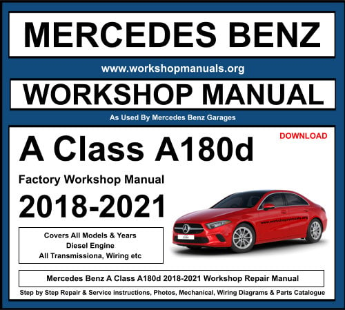 Mercedes A Class A180d 2018-2021 Workshop Repair Manual Download