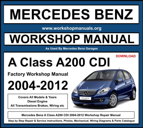 Mercedes A Class A200 CDI 2004-2012 Workshop Repair Manual Download.jpg
