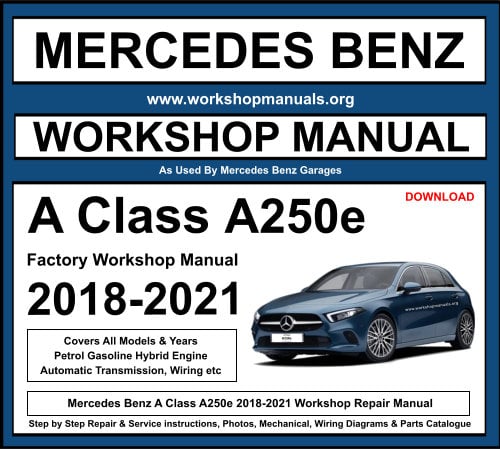 Mercedes A Class A250e 2018-2021 Workshop Repair Manual Download