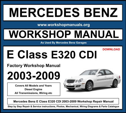 Mercedes E Class E320 CDI 2003-2009 Workshop Repair Manual