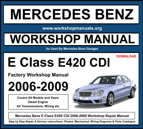 Mercedes E Class E420 CDI 2006-2009 Workshop Repair Manual