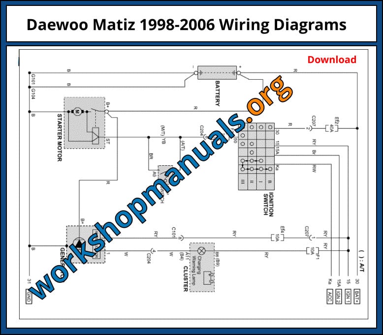 Daewoo Matiz 1998-2006 Wiring Diagrams Download