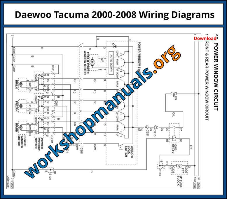Daewoo Tacuma 2000-2008 Wiring Diagrams