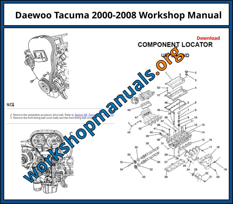 Daewoo Tacuma 2000-2008 Workshop Manual
