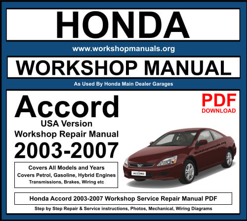 Honda Accord 2003-2007 WorkshopService Repair Manual Download PDF