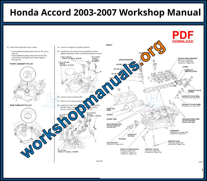 Honda Accord Workshop Manual Download