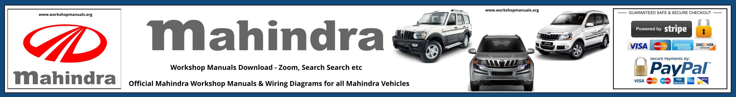 Mahindra Workshop service repair manuals