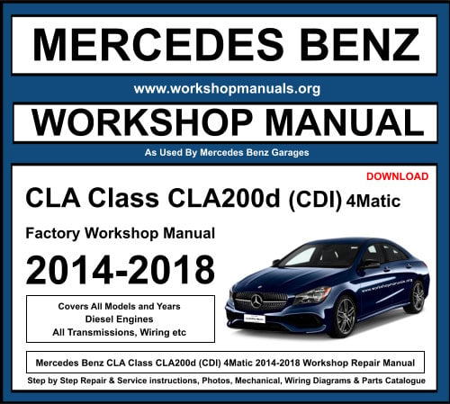 Mercedes CLA Class CLA200d 4Matic 2014-2018 Workshop Repair Manual Download