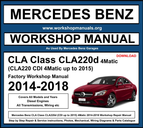 Mercedes CLA Class CLA220d 4Matic 2014-2018 Workshop Repair Manual Download