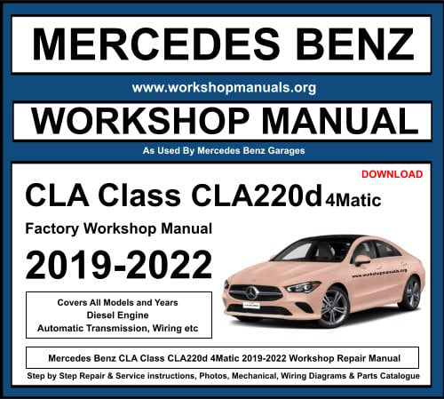 Mercedes CLA Class CLA220d 4Matic 2019-2022 Workshop Repair Manual Download