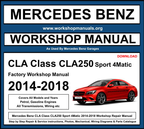 Mercedes CLA Class CLA250 Sport 4Matic 2014-2018 Workshop Repair Manual Download