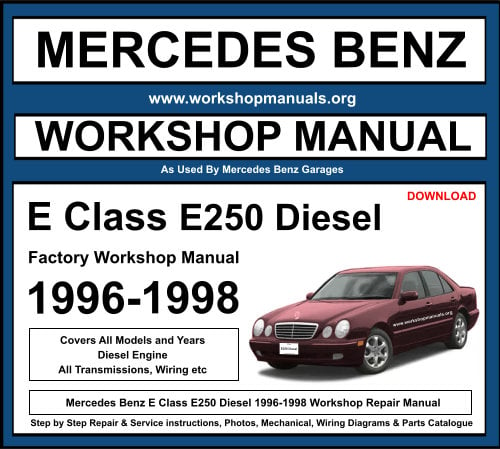 Mercedes E Class E250 Diesel 1996-1998 Workshop Repair Manual
