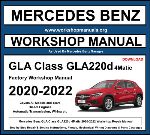 Mercedes GLA Class GLA220d 4Matic 2020-2022 Workshop Repair Manual