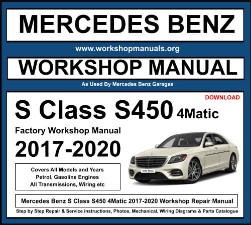 Mercedes S Class S450 4Matic Workshop Repair Manual Download