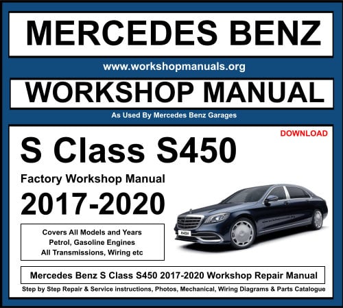 Mercedes S Class S450 Workshop Repair Manual Download