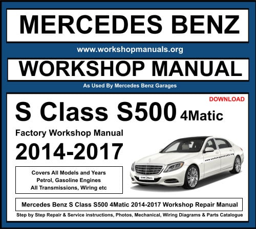 Mercedes S Class S500 4Matic Workshop Repair Manual Download