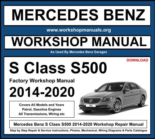 Mercedes S Class S500 Workshop Repair Manual Download