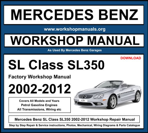 Mercedes SL Class SL350 2002-2012 Workshop Repair Manual Download