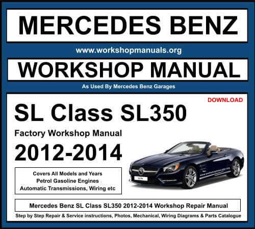 Mercedes SL Class SL350 2012-2014 Workshop Repair Manual Download