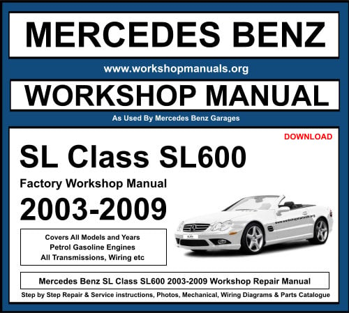 Mercedes SL Class SL600 2003-2009 Workshop Repair Manual Download