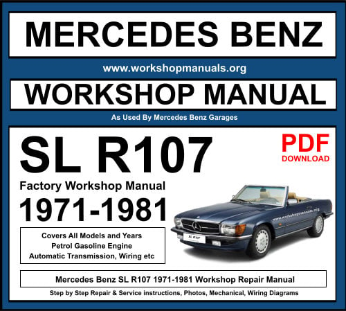 Mercedes SL R107 Workshop Repair Manual Download PDF