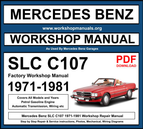 Mercedes SLC C107 Workshop Repair Manual Download PDF