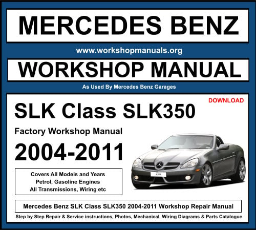 Mercedes SLK Class SLK350 2004-2011 Workshop Repair Manual Download