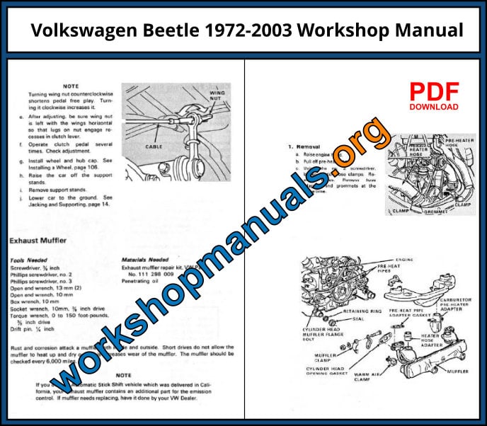 VW Volkswagon Beetle Workshop Manual PDF
