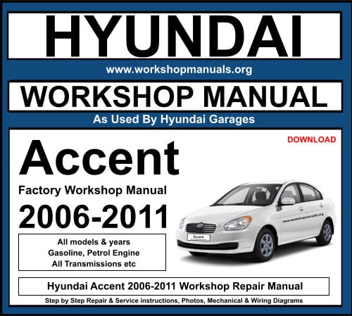 Hyundai Accent 2006-2011 Workshop Repair Manual PDF