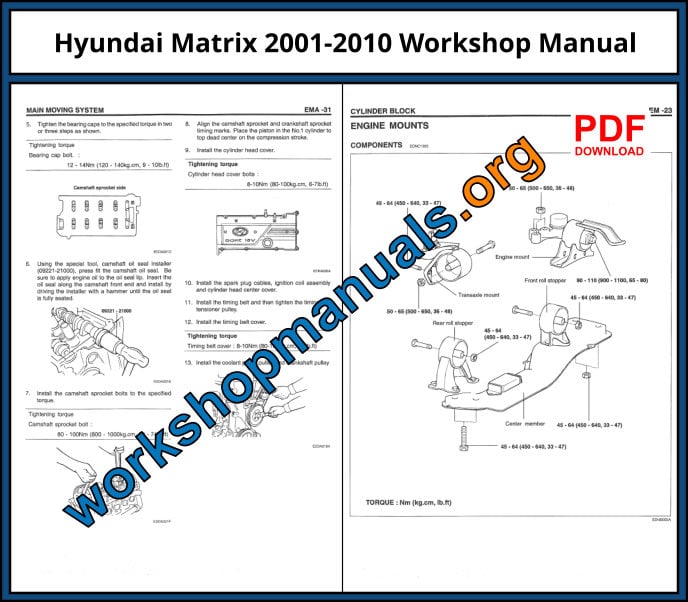 Hyundai Matrix 2001-2010 Workshop Manual