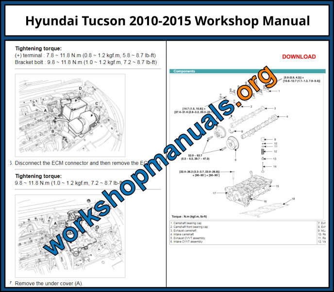 Hyundai Tucson 2010-2015 Workshop Manual