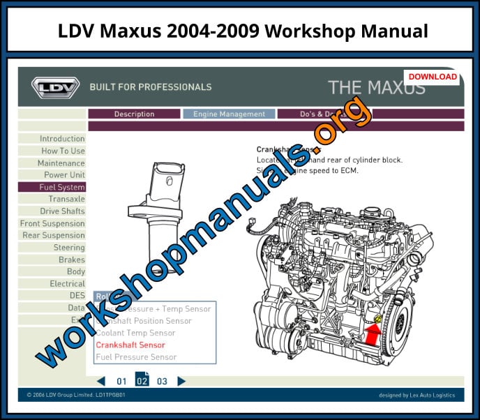 LDV Maxus 2004-2009 Workshop Manual