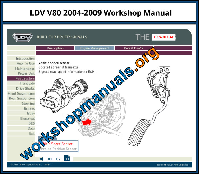 LDV V80 2004-2009 Workshop Manual