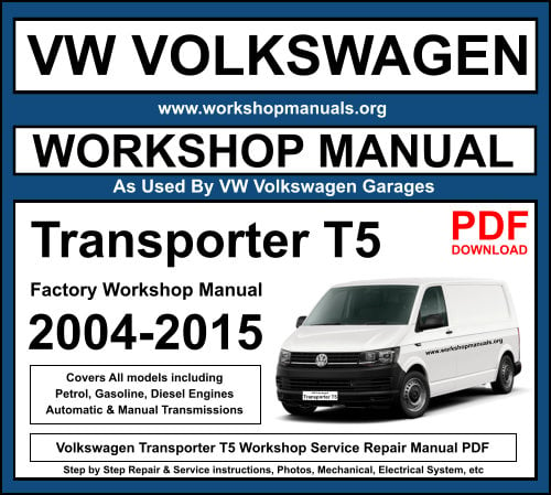 VW Volkswagon Transporter T5 Workshop Repair Manual PDF