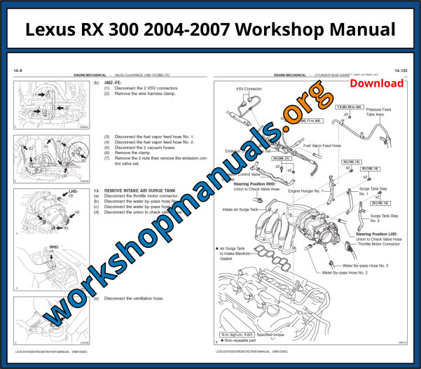 Lexus RX 300 2004-2007 Workshop Manual