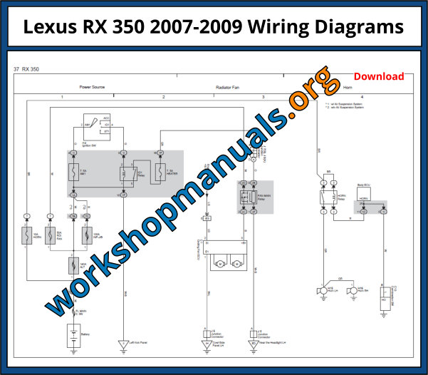 Lexus RX 350 2007-2009 Wiring Diagrams