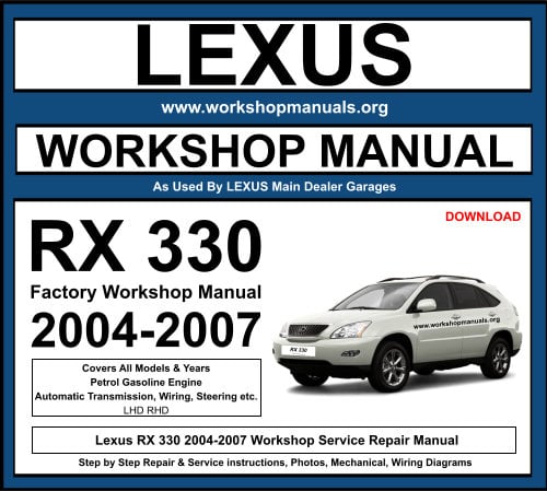 Lexus RX330 Workshop Repair Manual Download