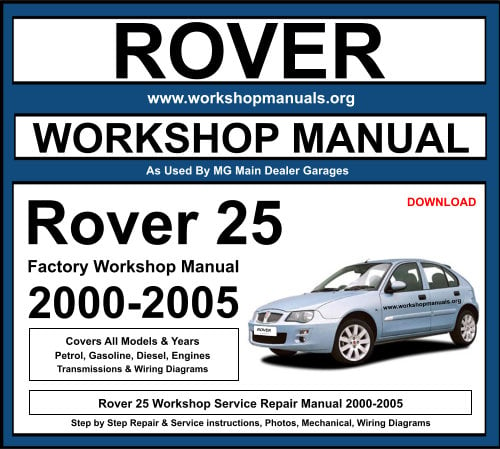 Rover 25 Workshop Repair Manual 1999-2005 Download