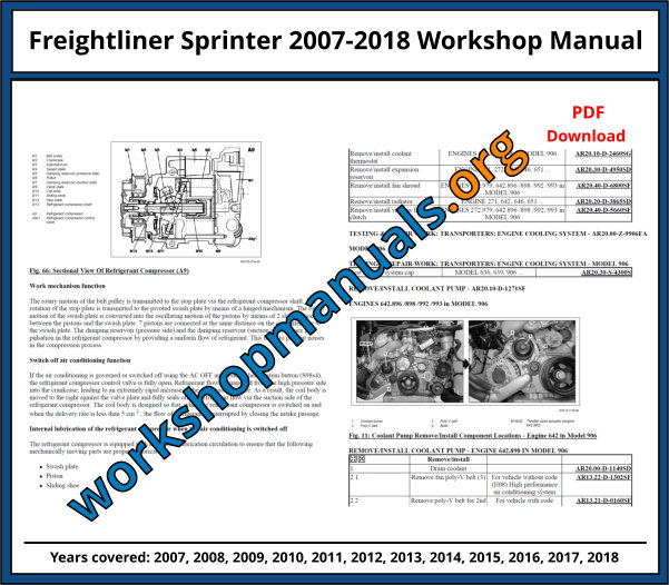 Freightliner Sprinter 2007-2018 Workshop Manual