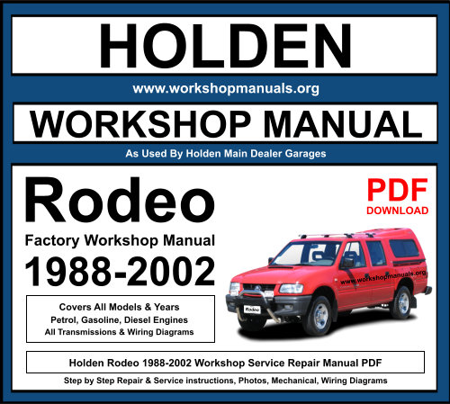 Holden Rodeo 1988-2002 Workshop Repair Manual Download