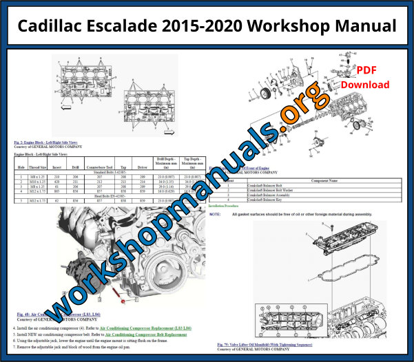 Cadillac Escalade 2015-2020 Workshop Manual