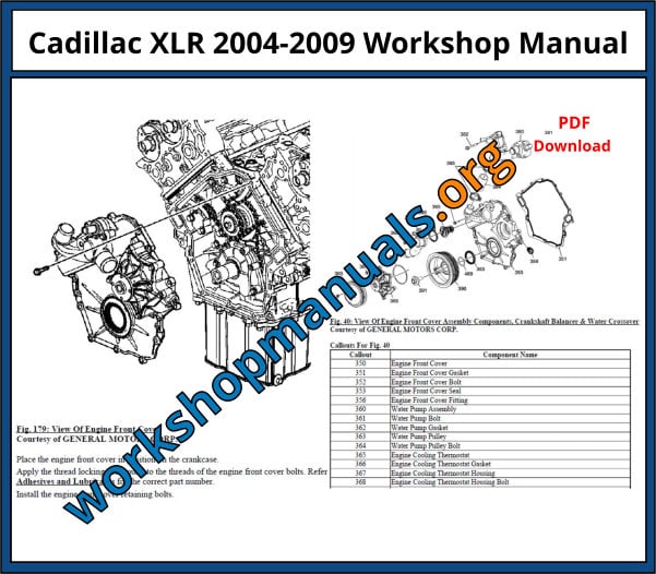 Cadillac XLR 2004-2009 Workshop Manual